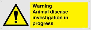 Warning Animal disease investigation in progress